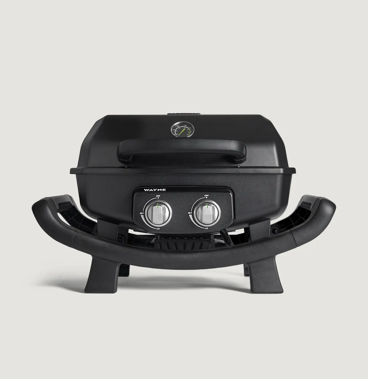 WAYNE 2-Brenner Balkongrill frontal vor weißem Hintergrund