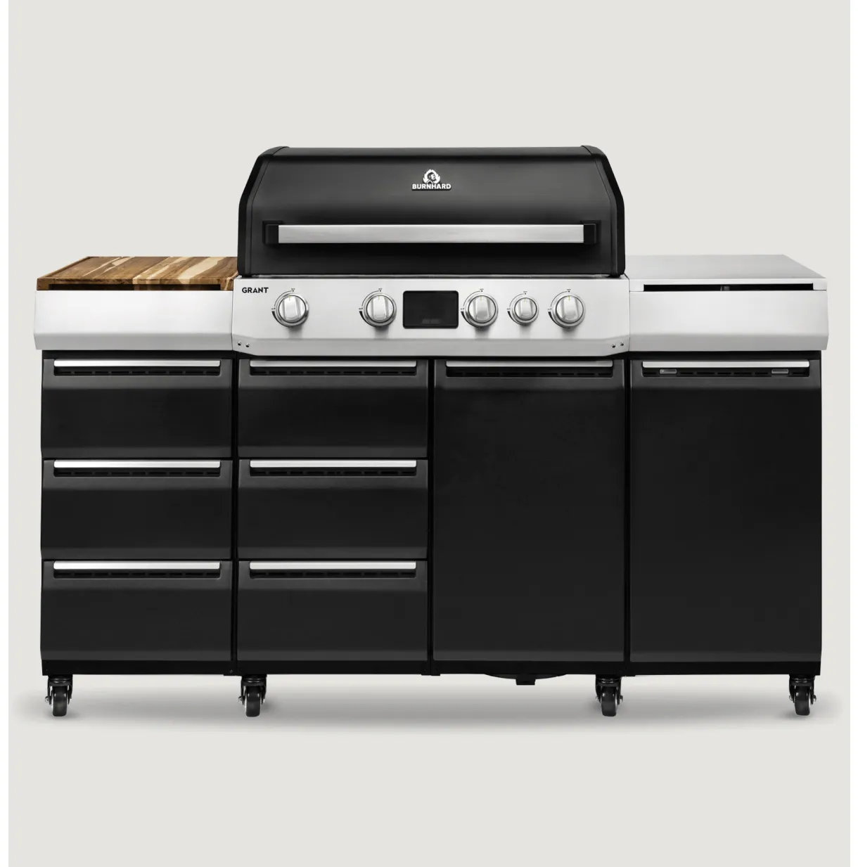 GRANT 4-Brenner modularer Gasgrill frontal vor weißem Hintergrund