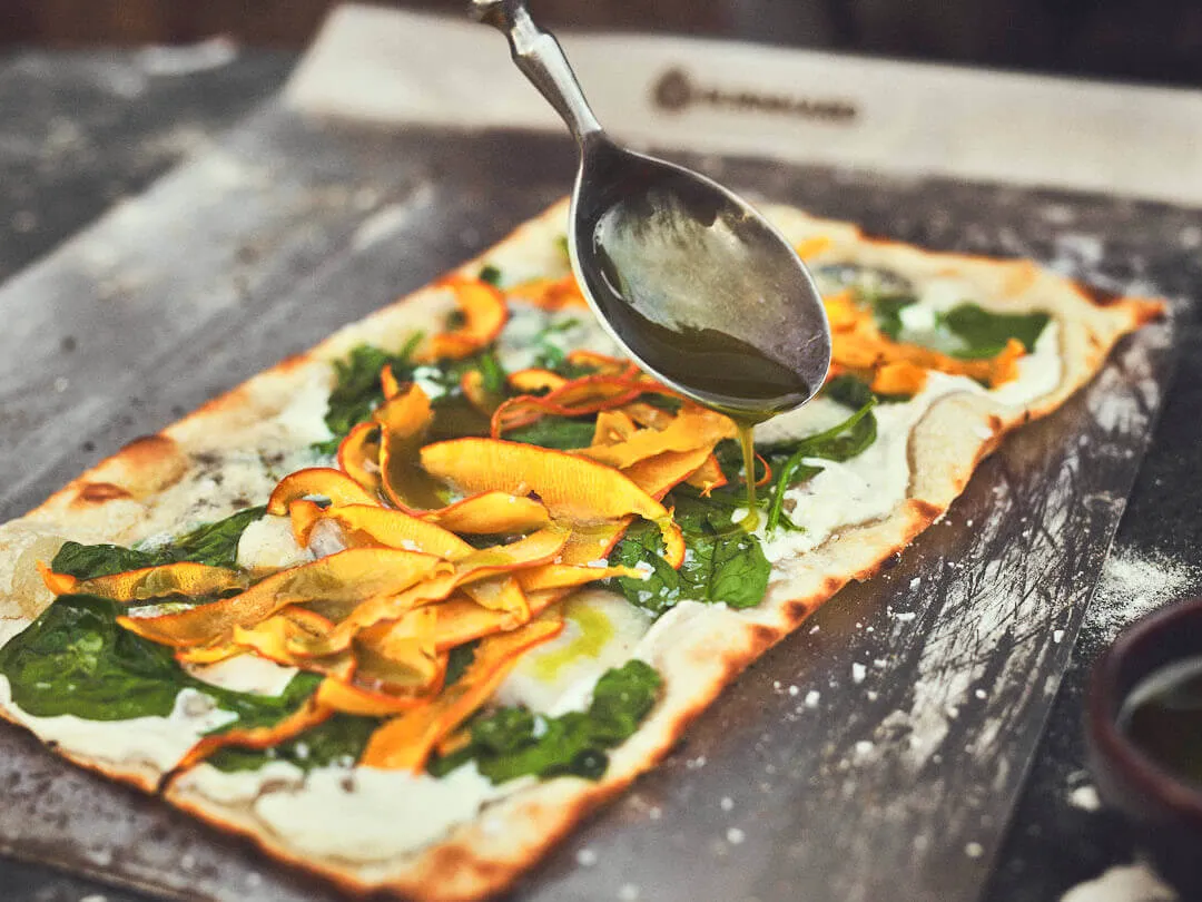 Pompoen-Flammkuchen