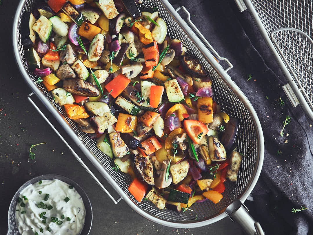 Grillgemüse aus dem Drehspieß-Korb