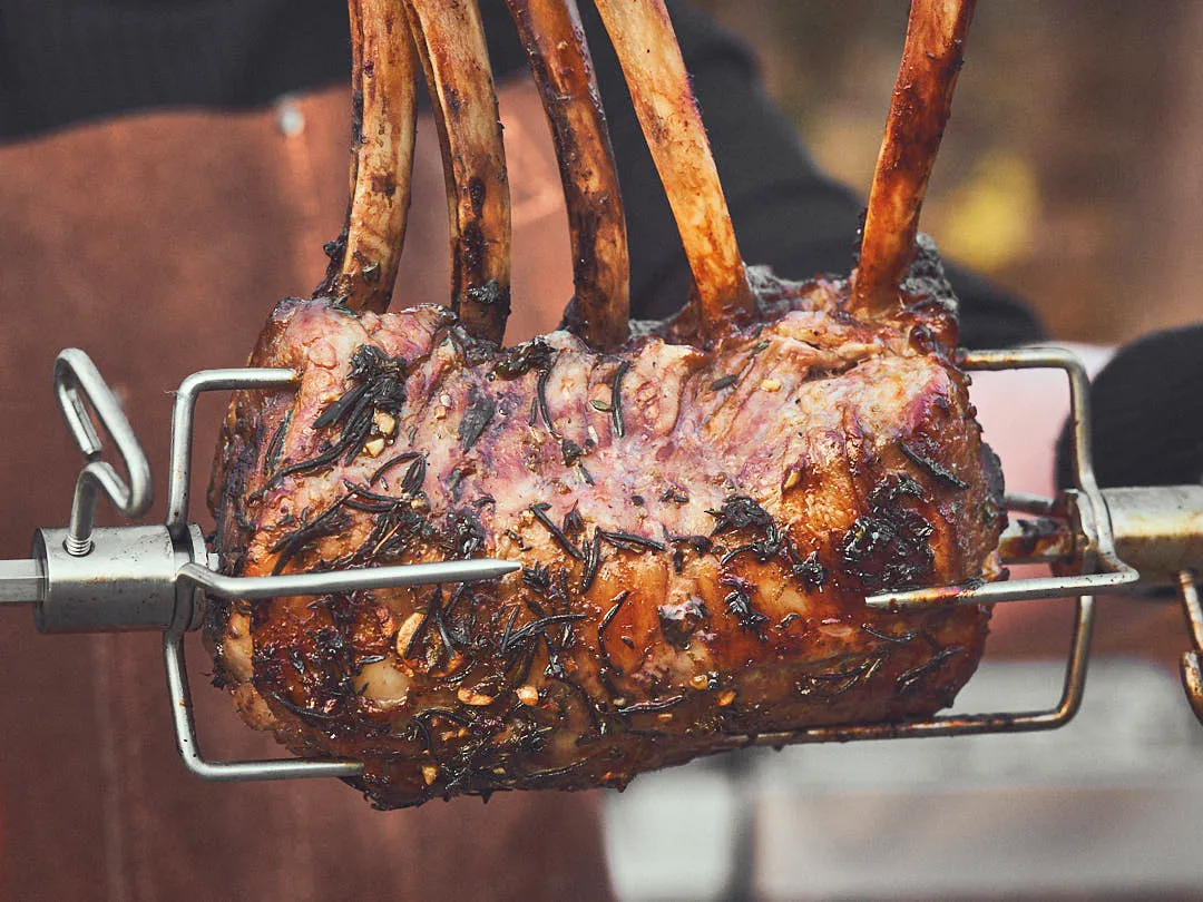 Kalbskarree von der Rotisserie