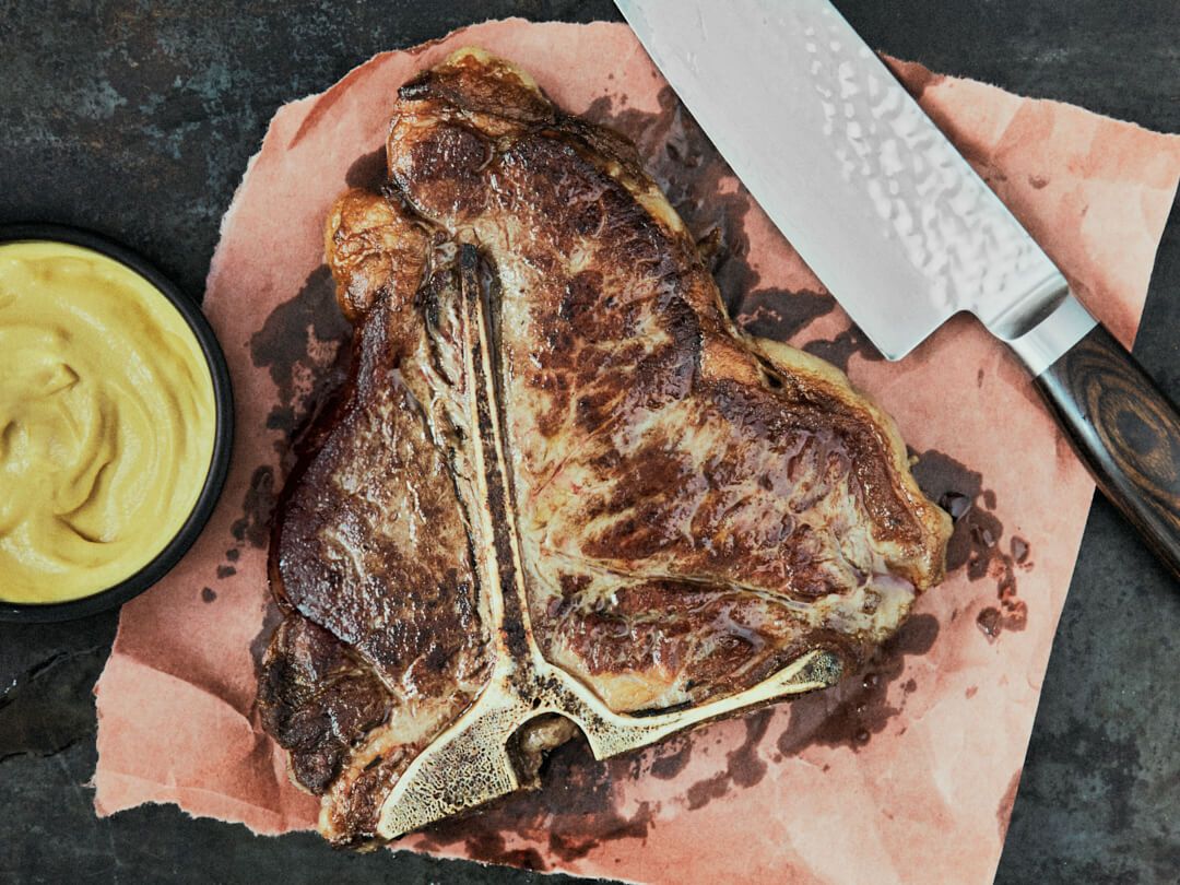 T-Bone-steak met Engelse mosterd