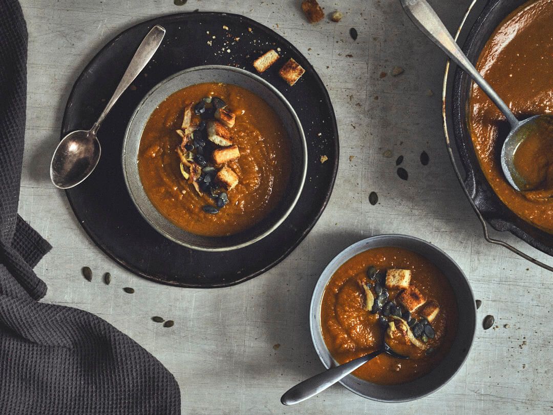 Kürbissuppe aus dem Dutch Oven