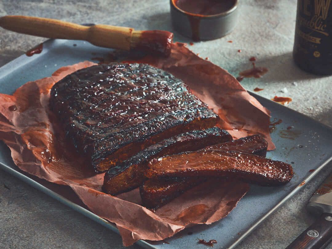 Gerookte seitan van de pelletsmoker