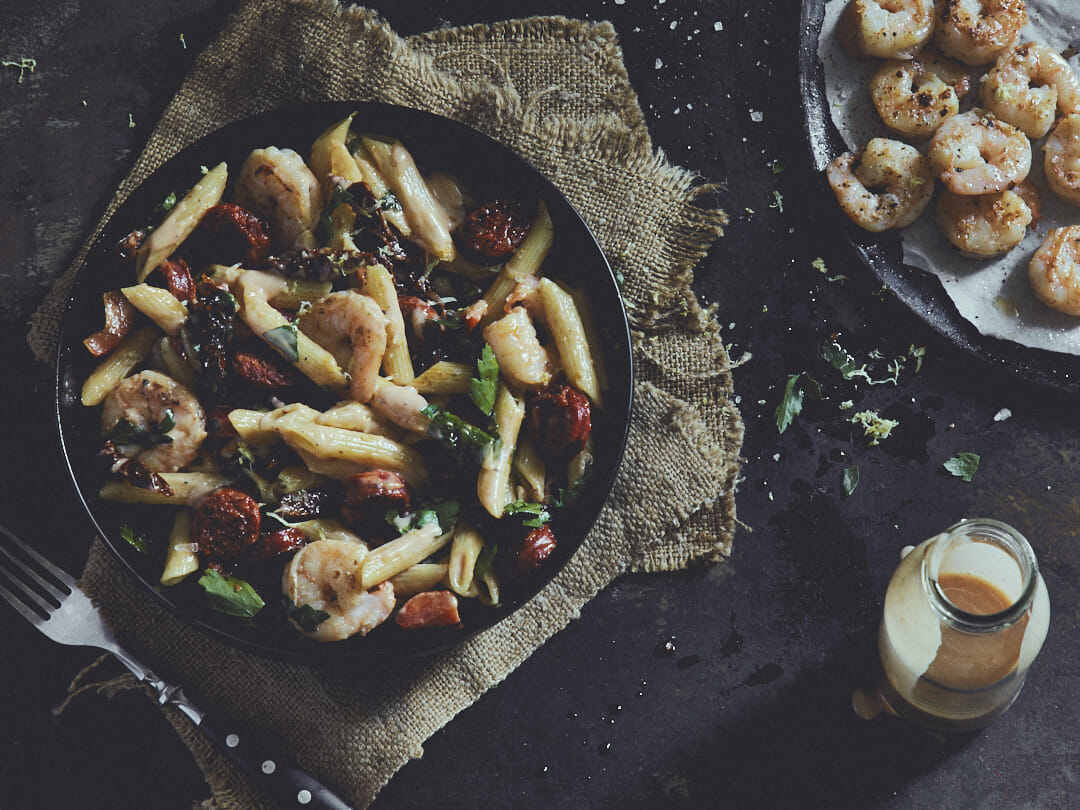 Nudelsalat Surf and Turf