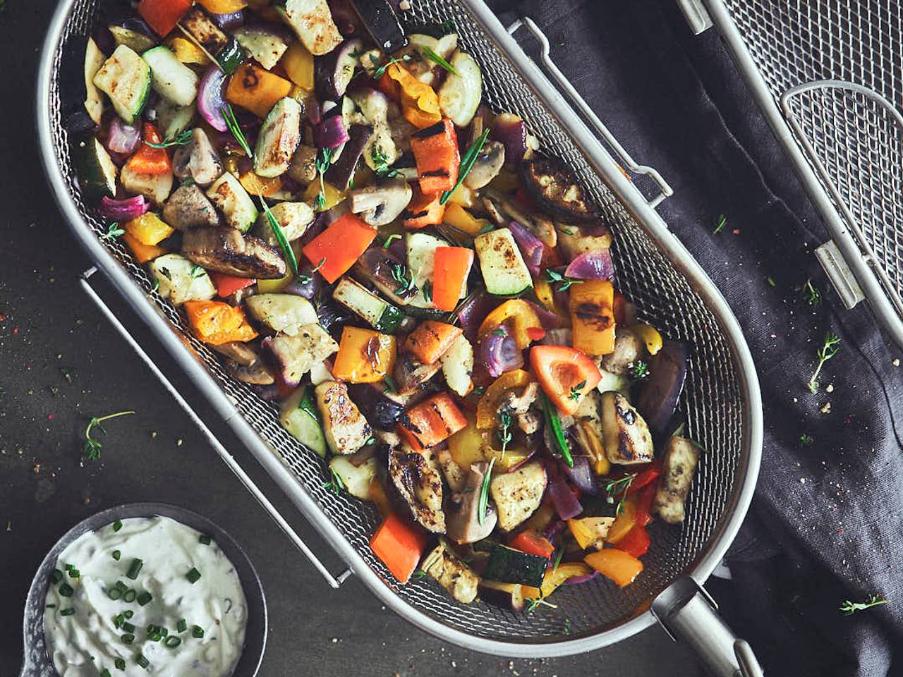 Ratatouille from the rotisserie basket