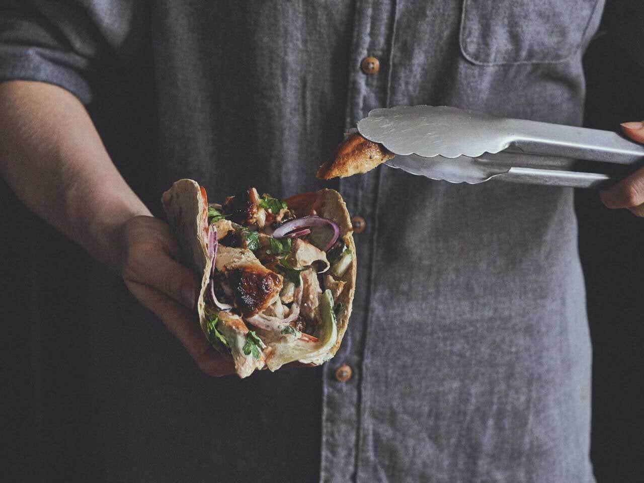Shawarma van de grill.