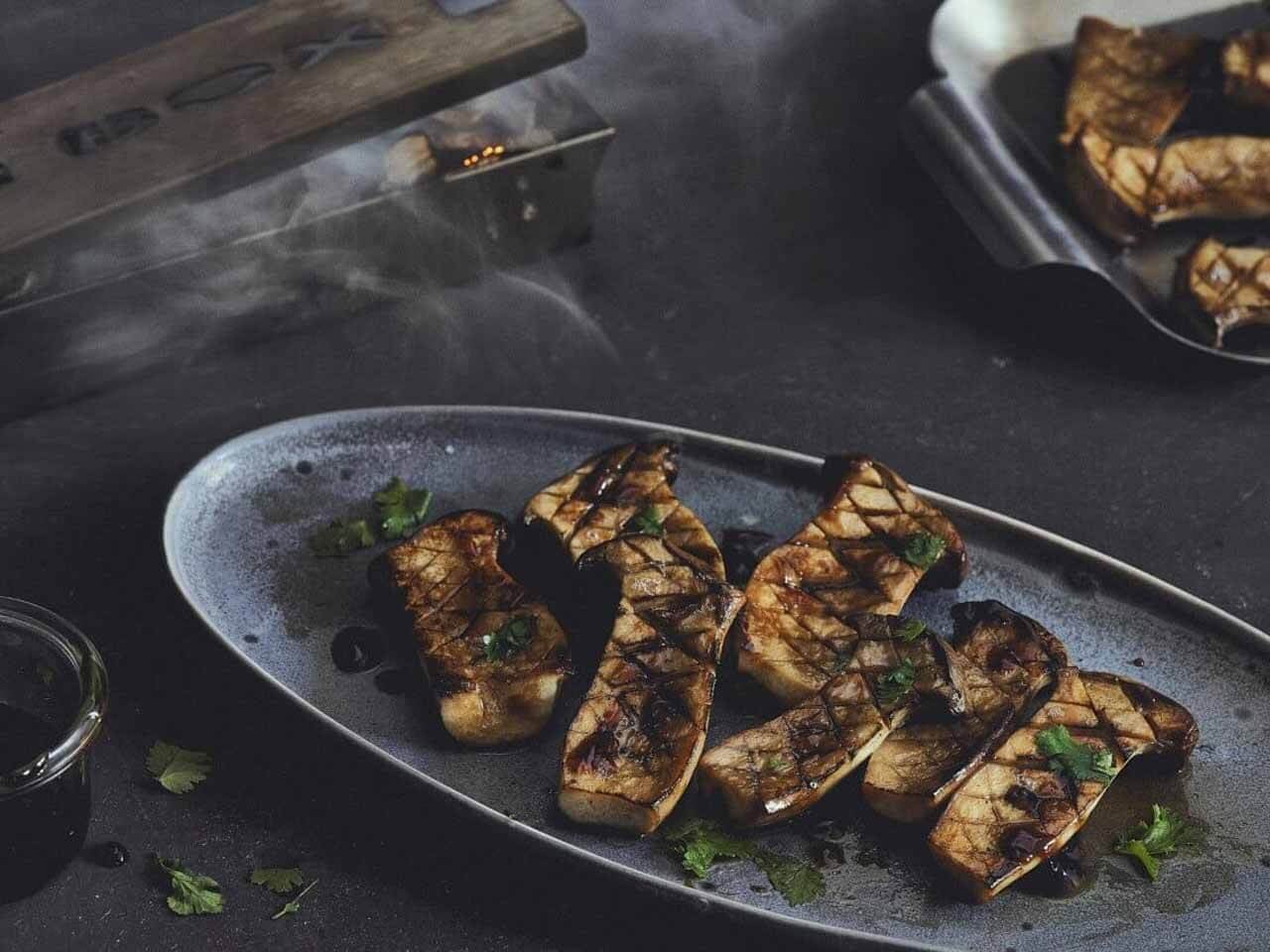Grillen van oesterzwammen