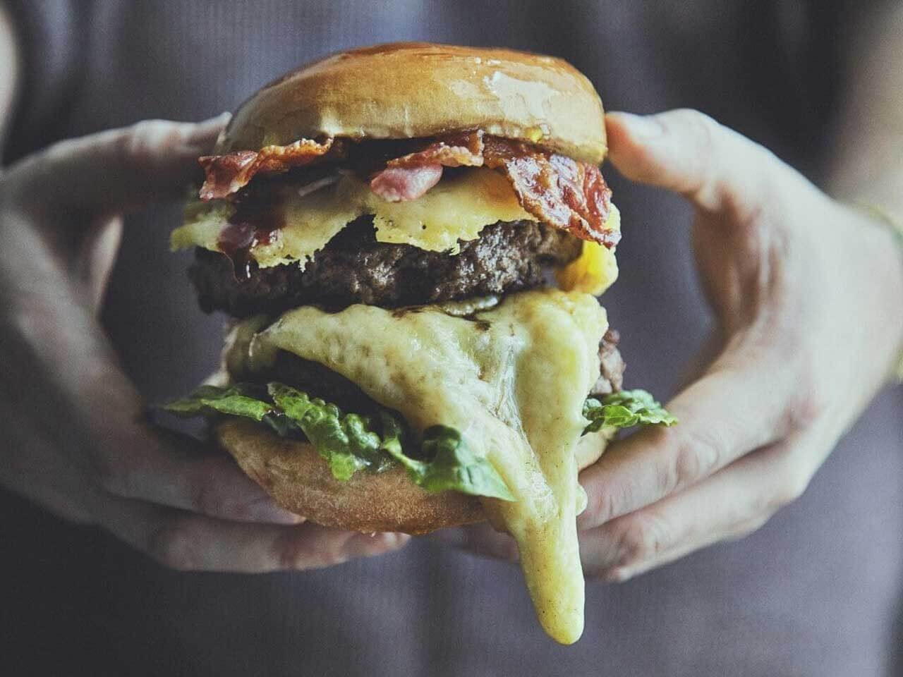 Gerookte Raclette Burger