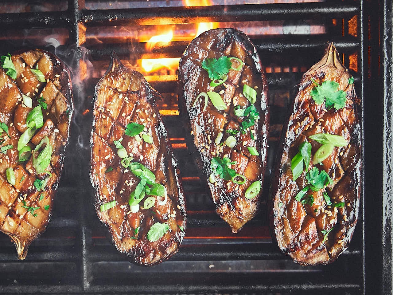 Miso-Aubergine vom Grill