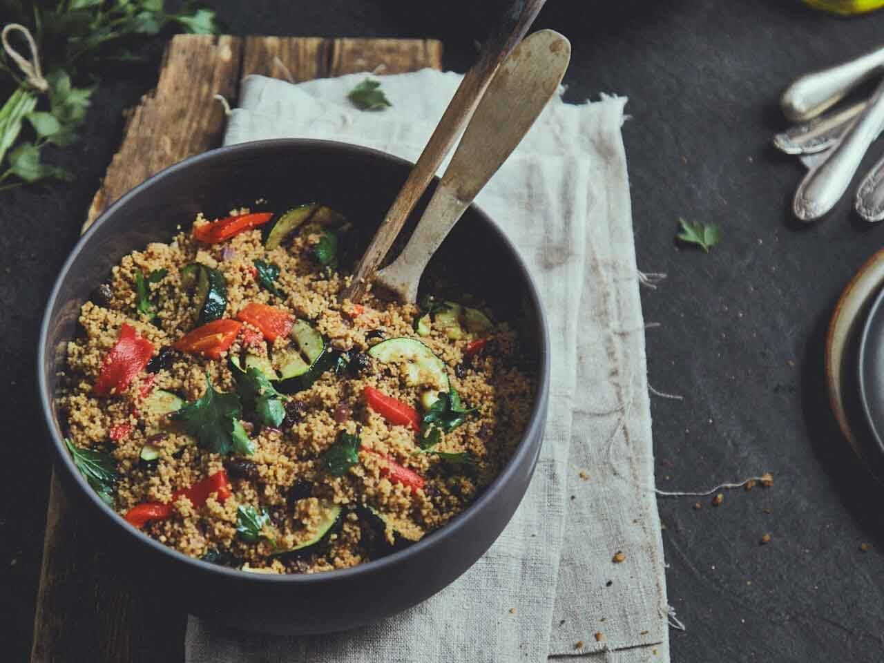 Couscoussalade met gegrilde courgette