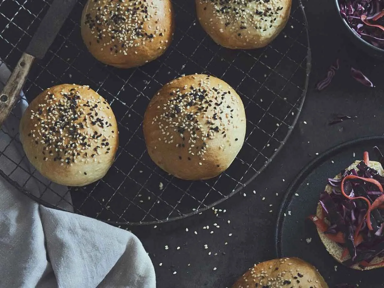 Veganistische hamburgerbroodjes