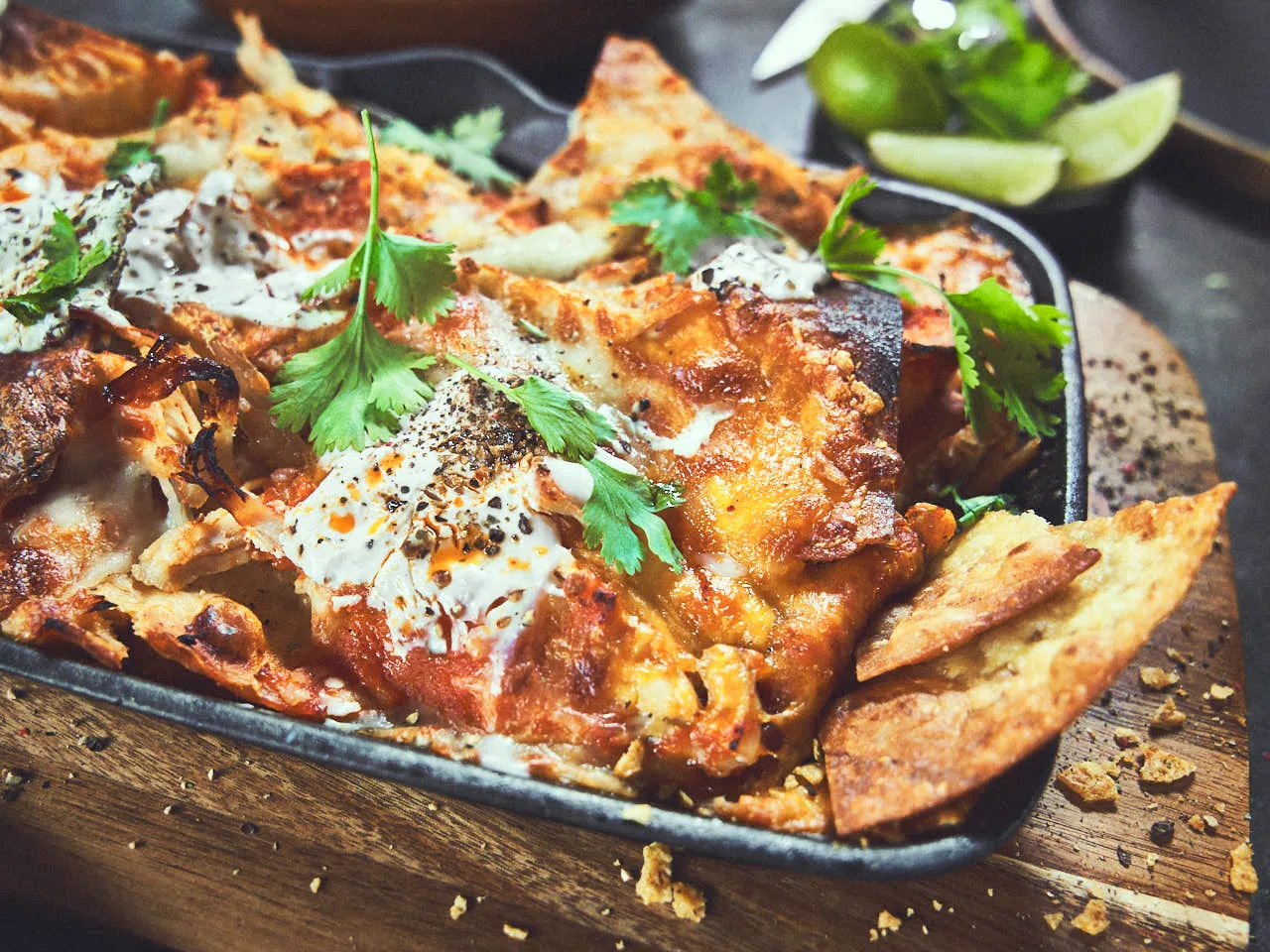 Chilaquiles aus der Fajita-Pfanne