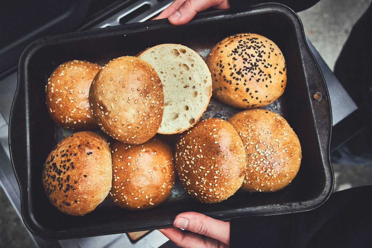 Zuurdesem bollen voor hamburgers