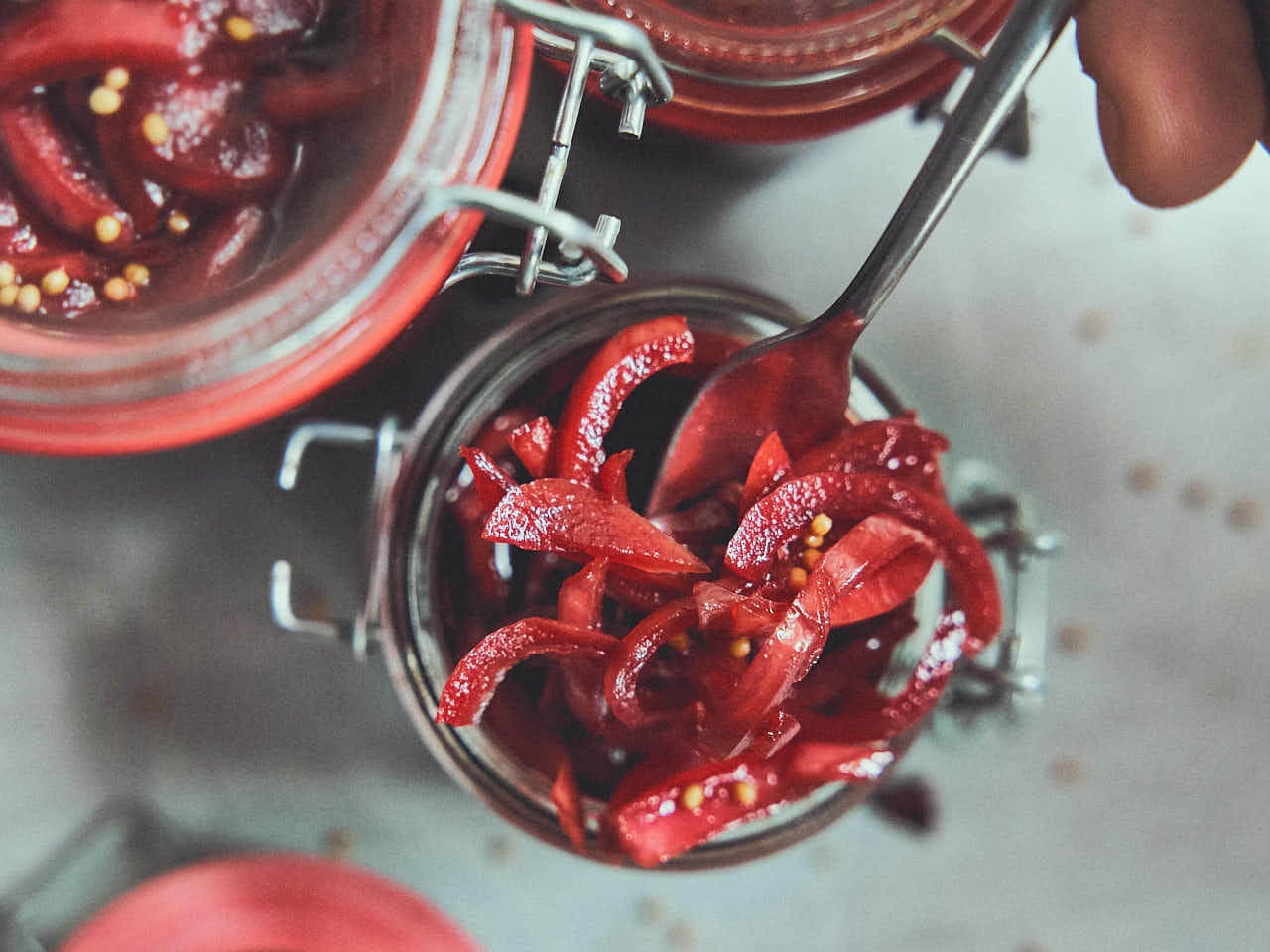 Bloody Onions - rote Burgerzwiebeln