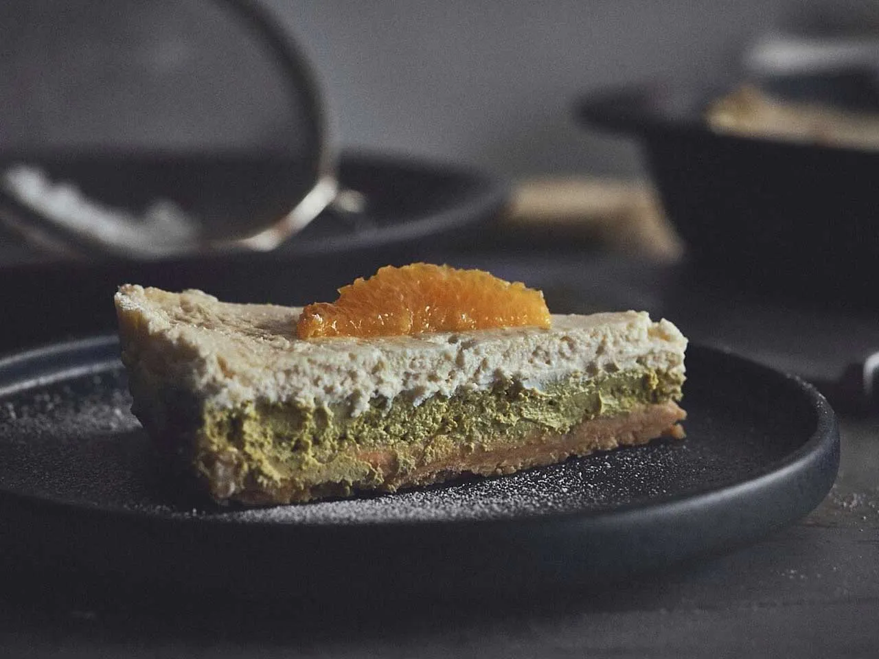 Matcha Cheesecake aus der Gusspfanne