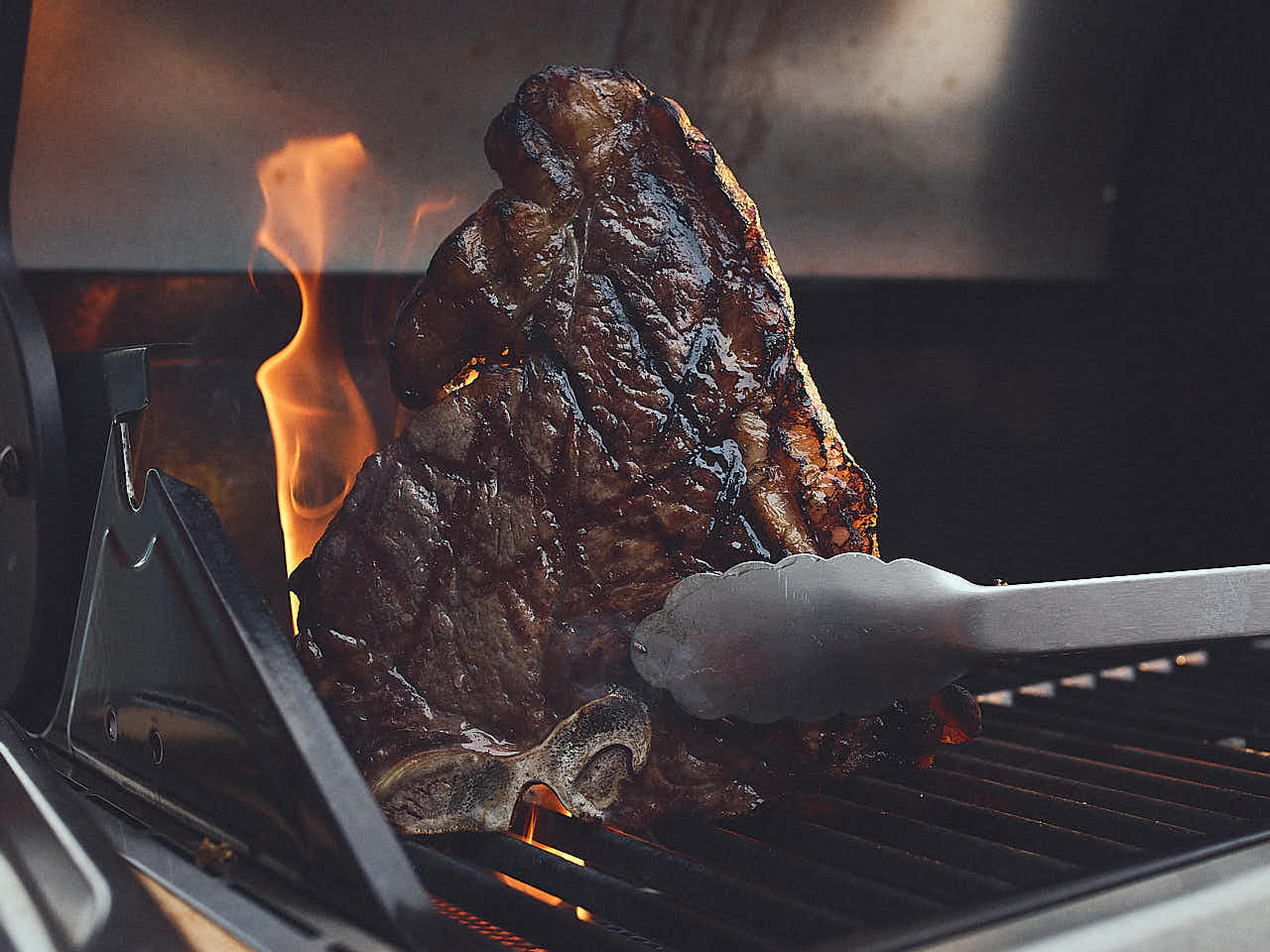 Steak vom Infrarot Keramikbrenner