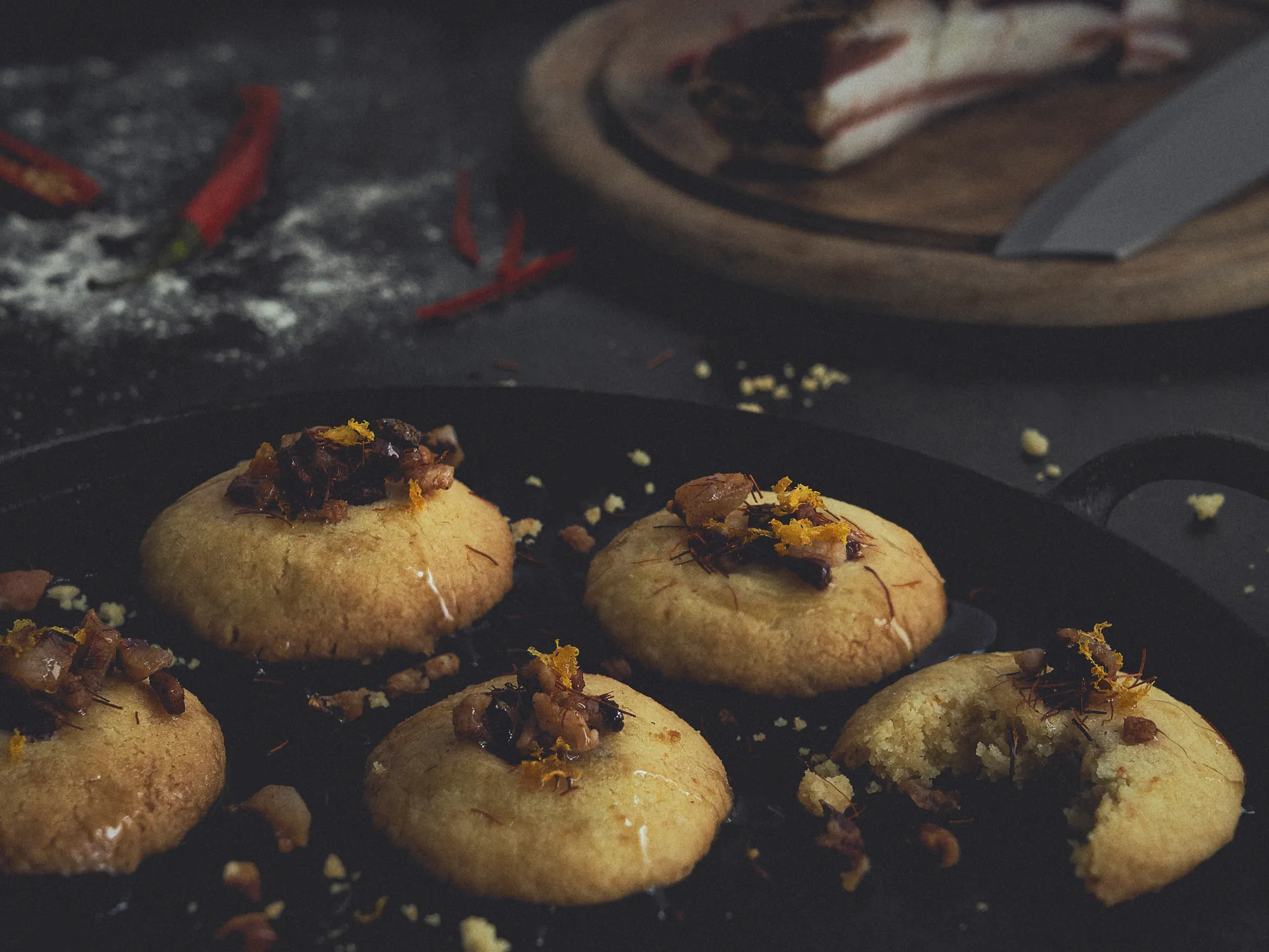 Chili-Orangen-Kekse mit Pancetta